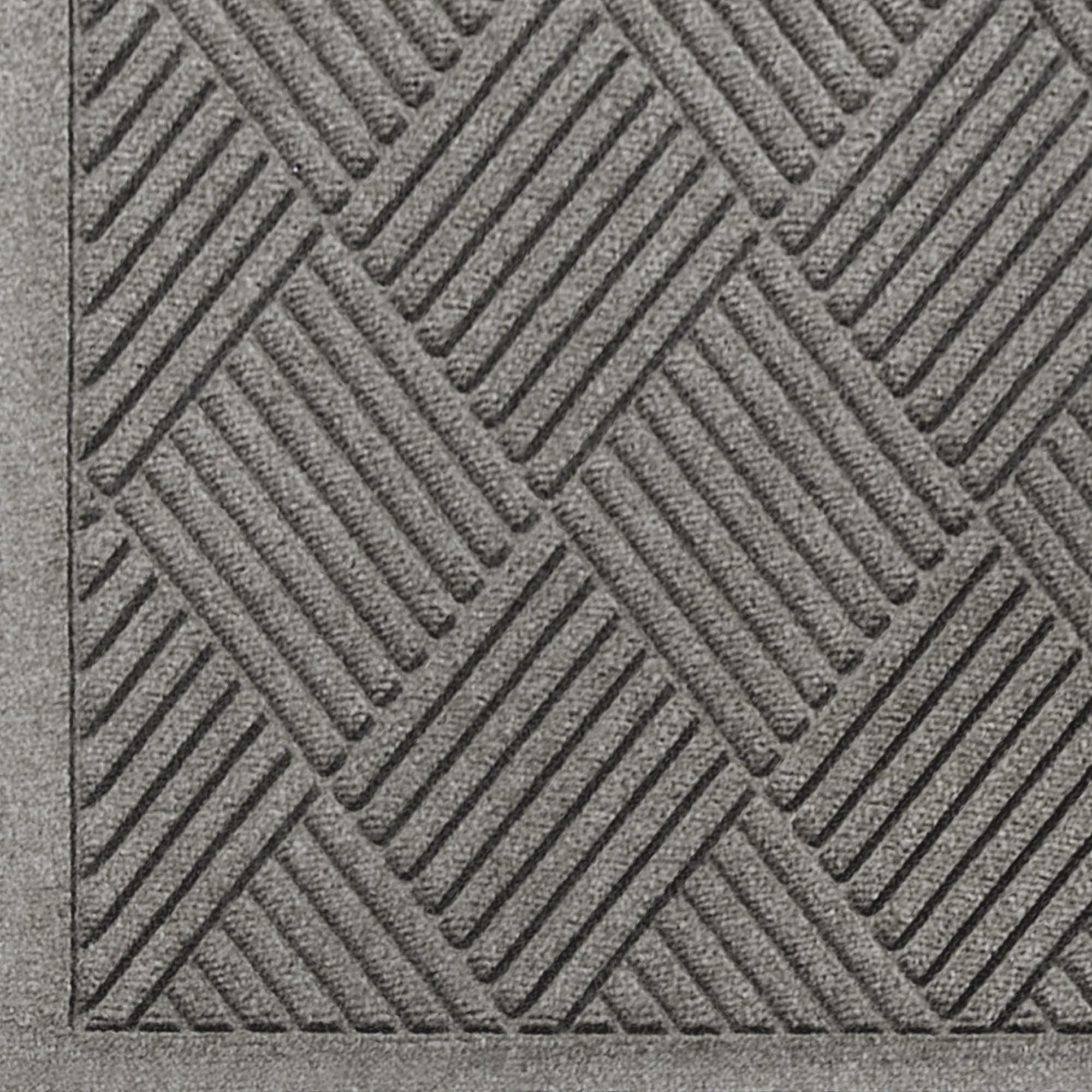 M+A Matting WaterHog Diamond | Commercial-Grade Entrance Mat with Fabric Border – Indoor/Outdoor, Quick Drying, Stain Resistant Door Mat (Medium Grey, 3' x 6')