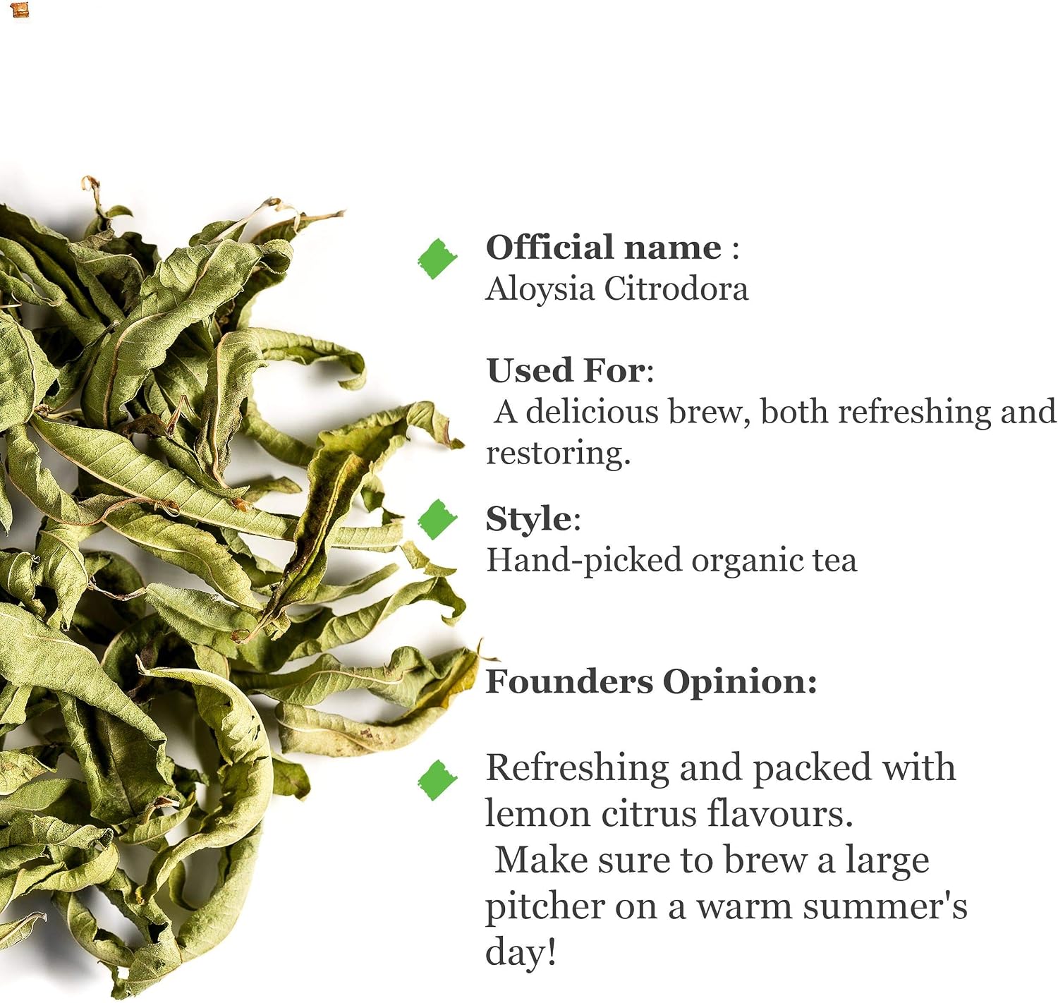 Lemon Verbena Organic Herbal Tea - Handpicked Cedron From Greece - Luisa Verveine or Luiza Leaves - Cedron Herb 100g - Image 4