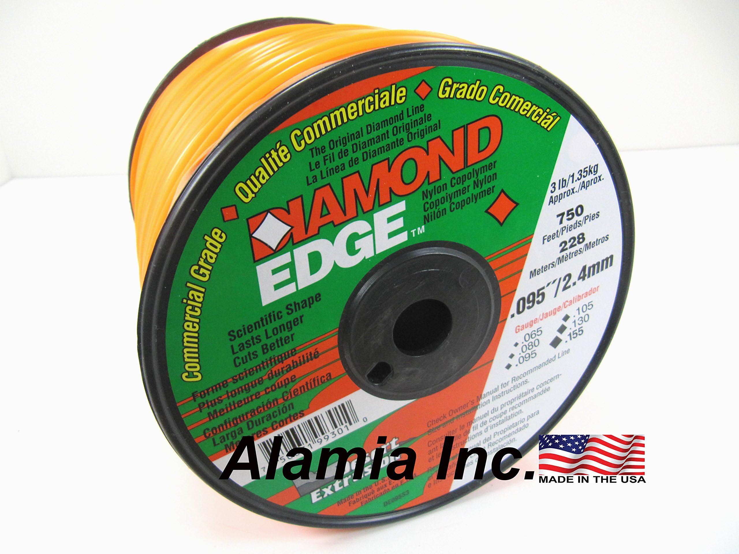 Diamond EdgeOriginal Commercial Trimmer Line .080 3-Lbs. Medium Spool 1065 Feet. MADE IN USA