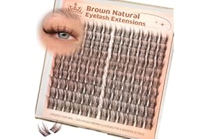 Brown Lash Clusters Manga Eyelash Clusters 10-14mm Natural Wispy Eyelash Extensions Anime Individual Lashes with Clear Lash B