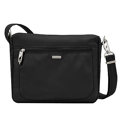 Travelon Diebstahlschutz Klassische Kleine E/W Umhängetasche, schwarz (schwarz) - 43115 500