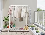 HOMIDEC Clothes Rail Portable Rack with Shelf 40 kg Capacity White 100x41x160 cm view 6