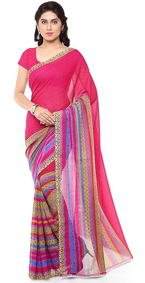 Anand Sarees Georgette Saree with Blouse Piece (1164_3_Multicoloured_Free size)