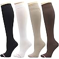 Dr. Motion 4 Pairs Pack Women's Graduated Compression Knee High Socks