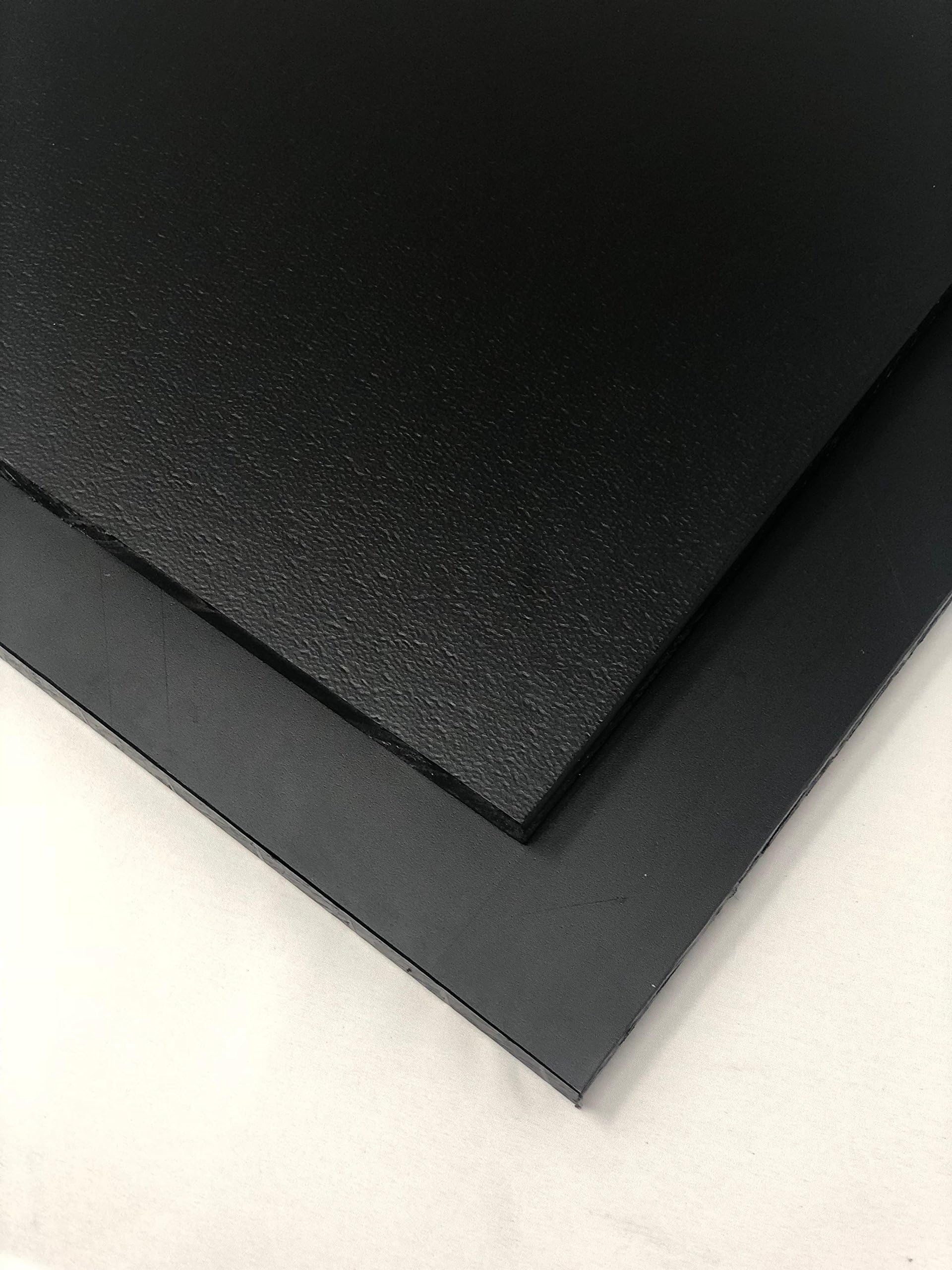 HDPE (High Density Polyethylene) Plastic Sheet 1/2" x 24" x 48" Black One Side Smooth The Other Side Textured