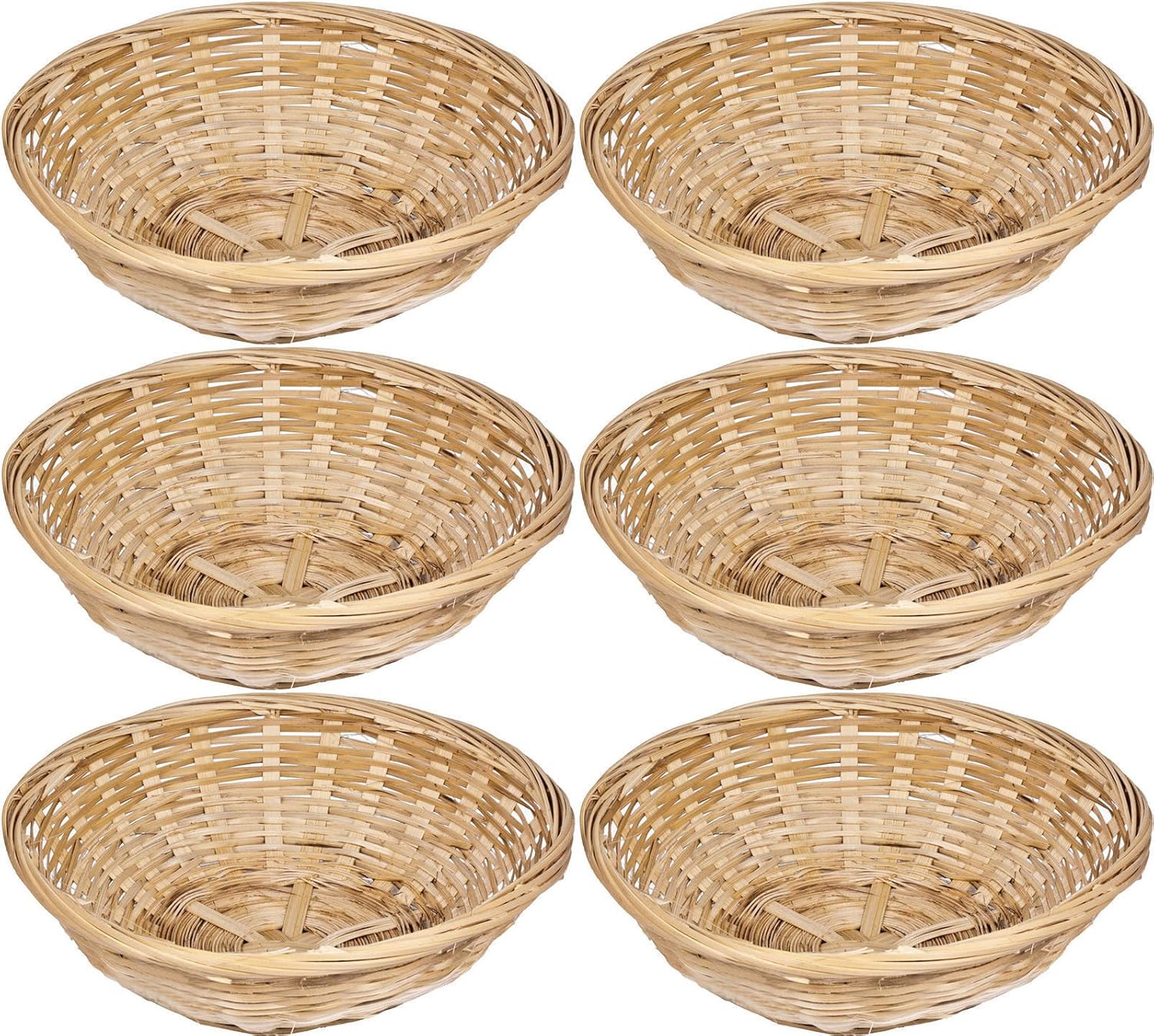 11''/28 cm Round Natural Bamboo Wicker Bread Basket Storage Hamper