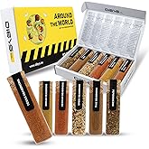 DIBYS Exotic Spices from AROUND THE WORLD Gift Set | 6 International Spice Blends with Recipes | Gourmet Spice Kit | Global C