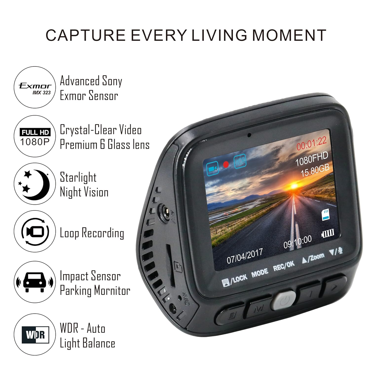 Acumen E100 1080P Dual dash camera ，great Dash camera under 70