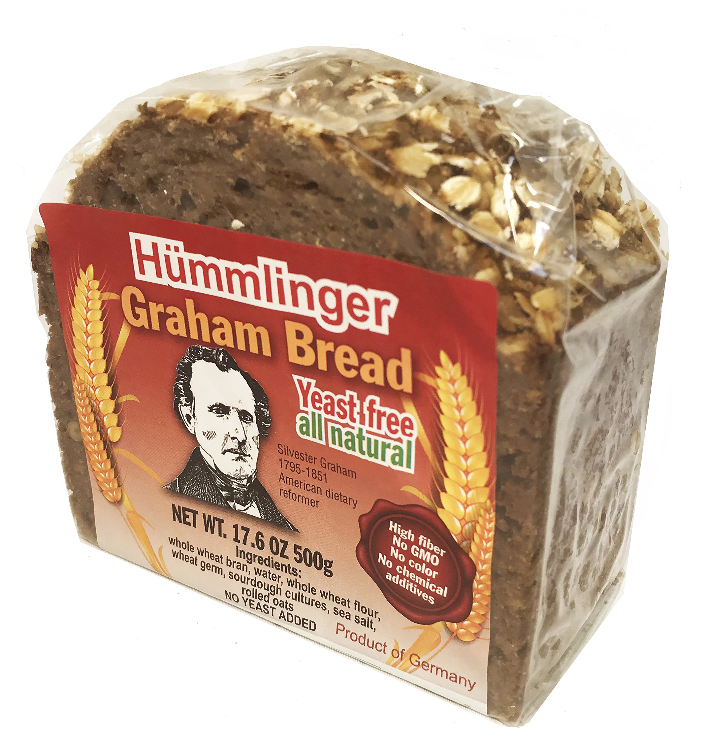 Hummlinger Yeast Free Graham Bread, GMO FREE 17.6oz (6 packs) Rae Of