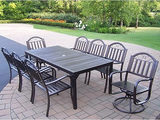 Amazon.com : Oakland Living Corporation Hometown 9-Piece Outdoor Dining