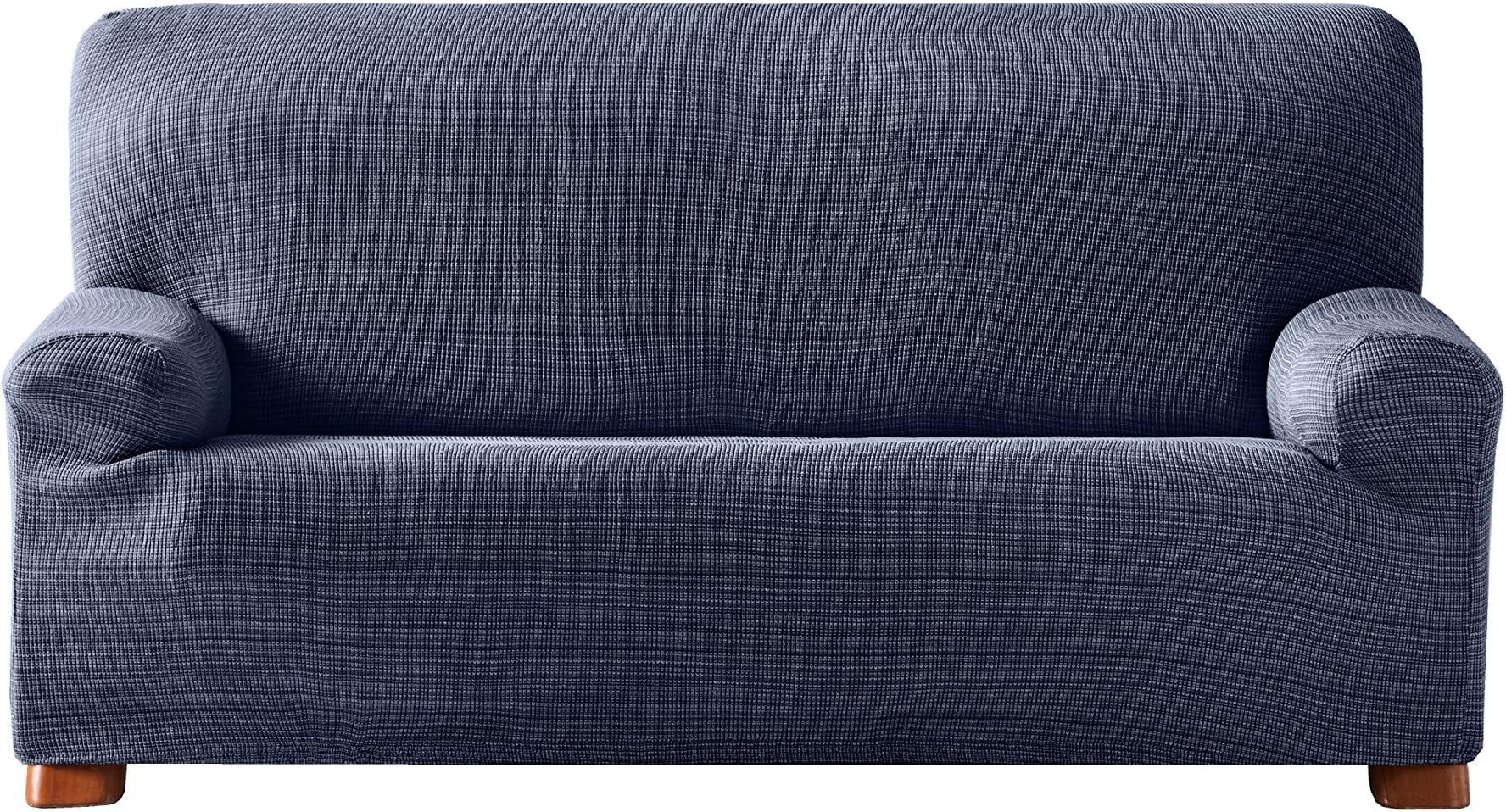 Eysa Aquiles Elastic Sofa Cover 2-Seats, Polyester-Cotton, Blue, 37 x 29 x 7 cm