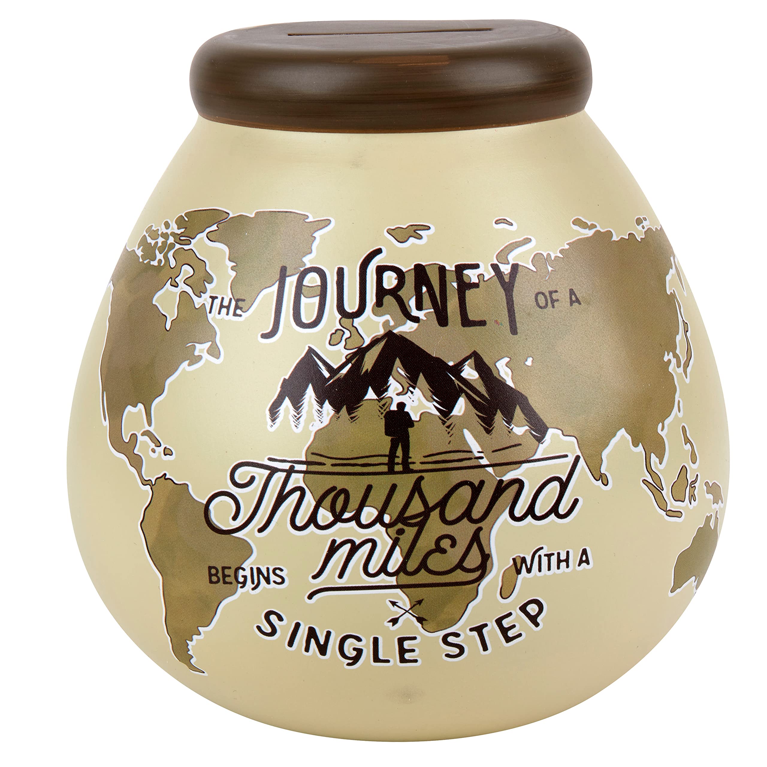 Pot of Dreams Hand Painted Adventure Globe Save And Smash Handcrafted Ceramic Money Box | Eco Freindly & Recyclable Piggy Bank | Decorative Gift and Saving for holiday & Travel Plans