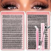 NovaBeryl Lash Clusters Kit-800PCS DIY Eyelash Extension Kit with Bond &amp; Seal, 30D/40D C Curl Cluster Lashes 8&ndash;16mm, Reusable Wispy Natural False Eyelashes with Tweezers