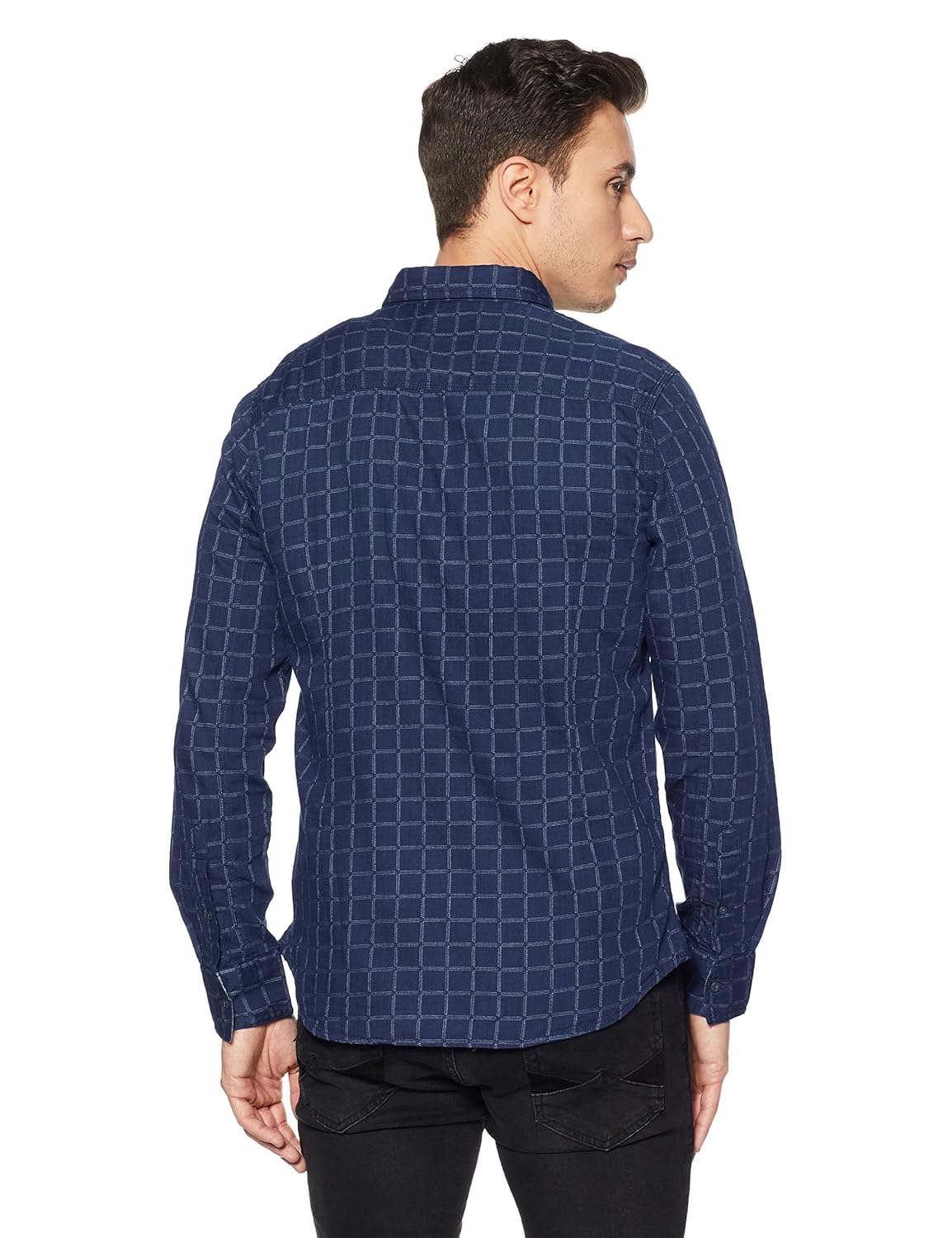 flying machine men's checkered slim fit casual shirt