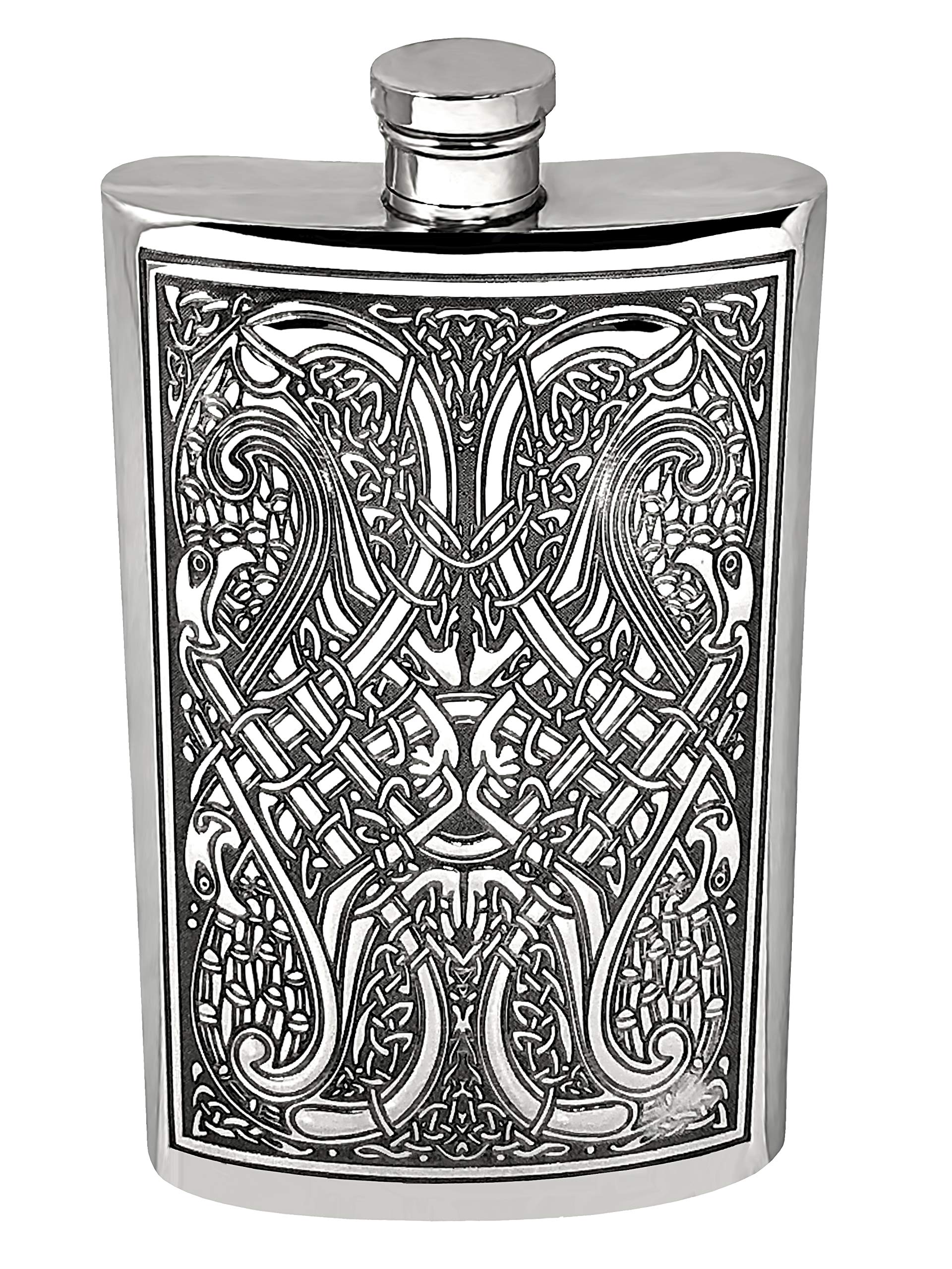 English Pewter Company 8oz Celtic Design Pewter Hip Flask [CEL153]