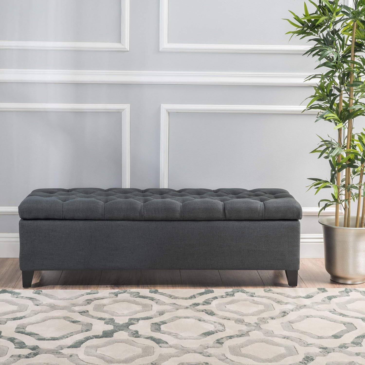 Best Ottoman With Storage Grey Small