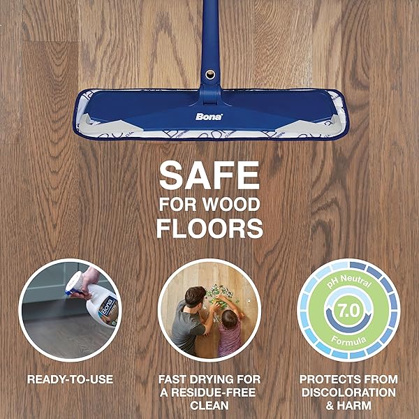 BONA HARDWOOD FLOOR CLEANER SPRAY – 32 FL OZ – UNSCENTED – RESIDUE-FREE HOUSEHOLD FLOOR CLEANING SOLUTION FOR WOOD FLOORS
