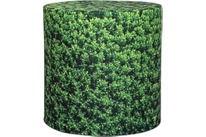 Delsit Woody Outdoor Pouf Ottoman - Waterproof & Lightweight Round Seat - European Made Footrest, Sitting, Decor & Living Room Furniture - Ideal Poof for Indoor & Outdoor Use - Emerald Print