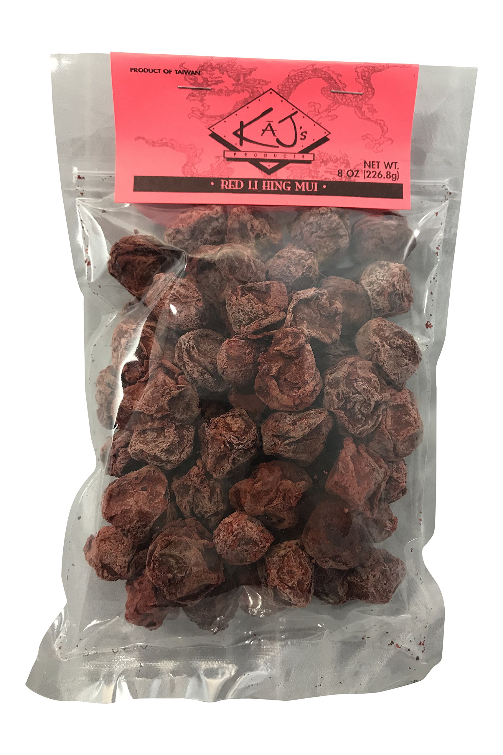 Kaj's Rock Salt Plum Wet Li Hing Mui Dried Preserved Plums 8 Ounces