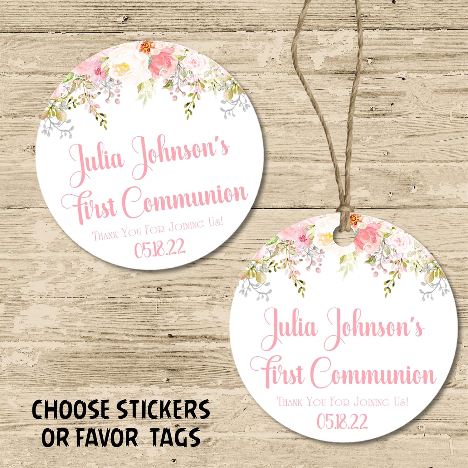 Girls First Holy Communion Sticker Labels Or Favor Tags Girls