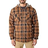 Smith's Workwear Men's Sherpa-Lined Hooded Flannel Shirt-Jacket