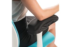 ERGONOMIC INNOVATIONS Adjustable Office Chair Armrest Covers: Stretchable Memory Foam Arm Covers for Gaming Chairs; Relieve Forearm & Elbow Pain; Desk Office Chair Arm Pads; Replacement Covers for Arms 6-10 Inch - Set of 2