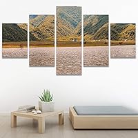SIGNWIN 5 Panel Canvas Wall Art Modern Art Dramatic Farmhouse/Country Mountain Multicolor Nature Photography for Home Decorations Ready to Hang - 60