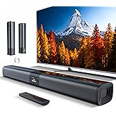 Saiyin Sound Bar for Smart TV, Detachable Soundbar TV Speaker with Bluetooth/ARC/Optical/AUX Input, Super Diaphragm Driver and 3 Preset Sound Effects for TV/PC/Projector.