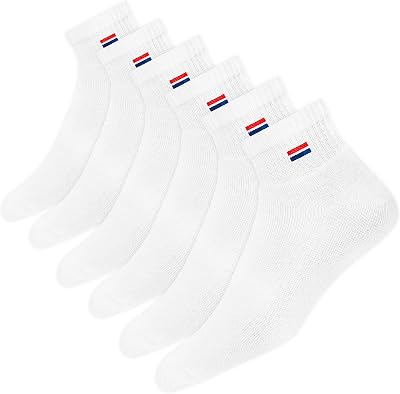 6 pares calcetines deporte hombre cortos algodón quarter calcetines (Blanco, EU 35-38)