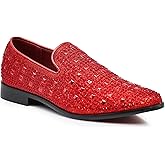 SPK11 Men's Vintage Fashion Rhinestone Designer Dress Loafers Slip On Shoes Classic Tuxedo Dress Shoes