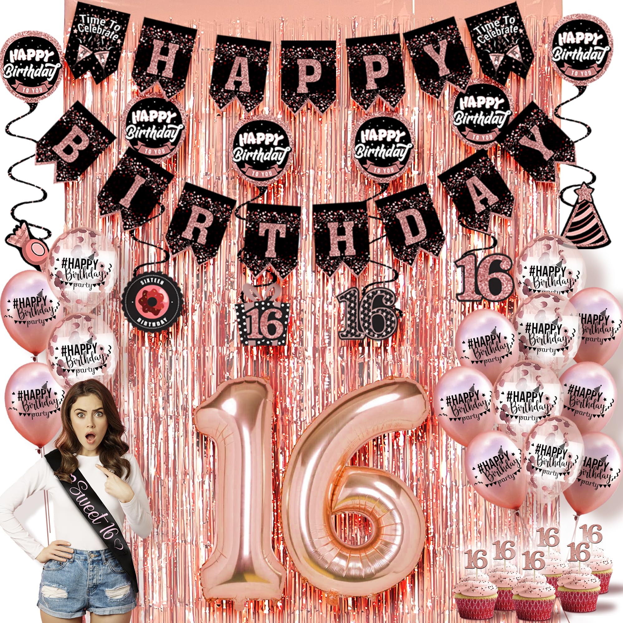 Happy 16th Birthday Decorations For Girls - Sweet