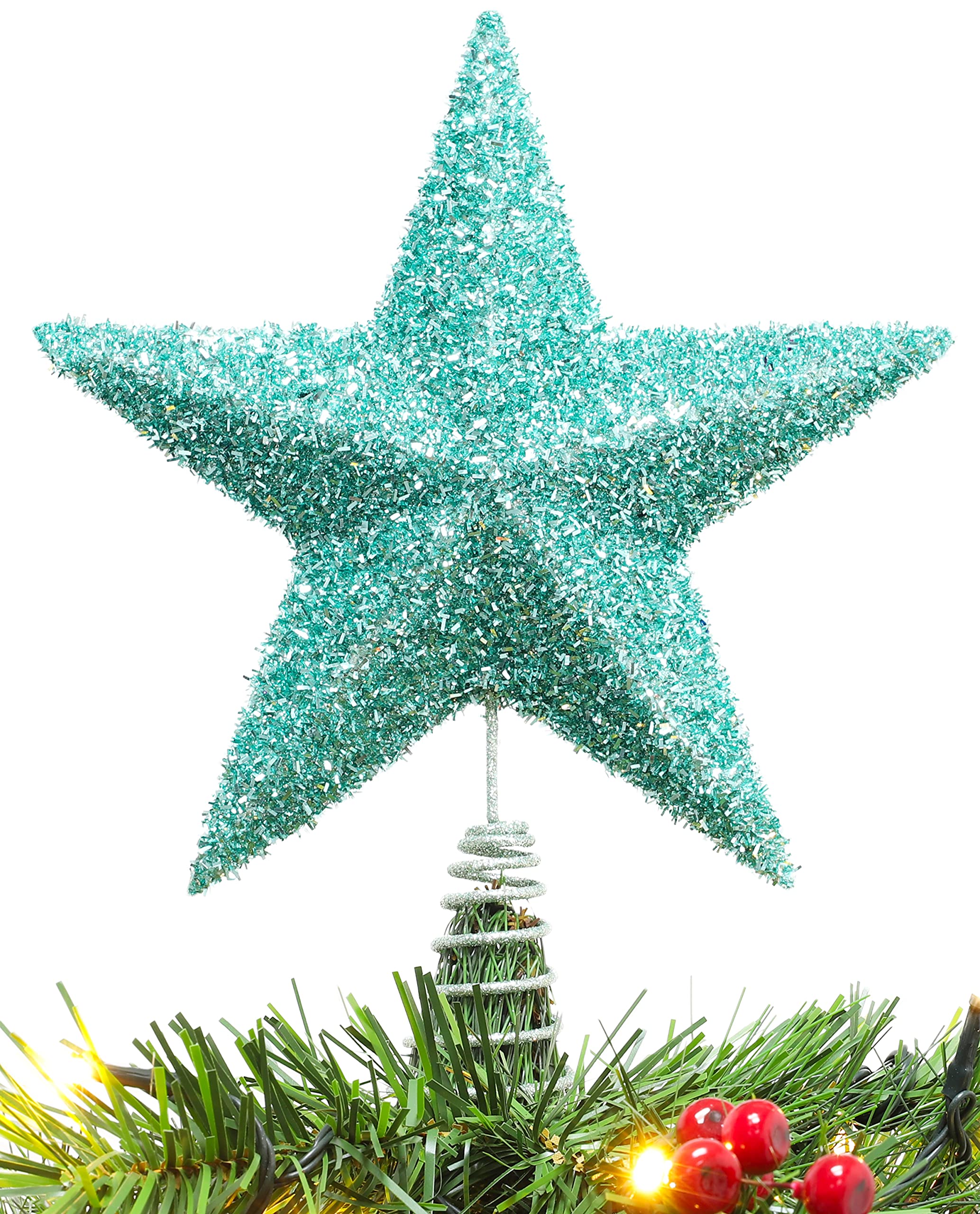 Christmas Concepts® 28cm Sparkly Tree Top Star - Luxury Christmas Decorations (Mint Green)