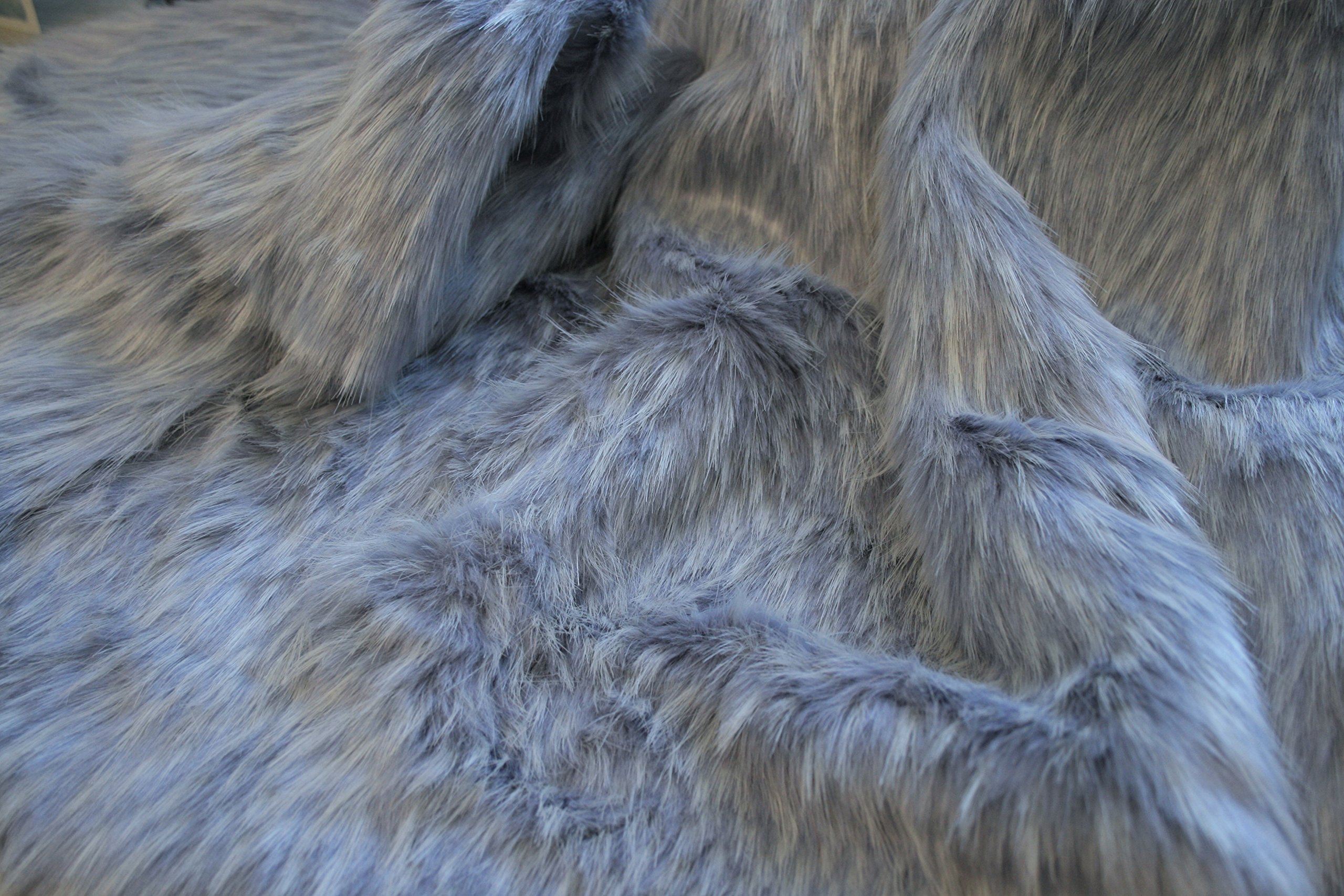Super Luxury Faux Fur Fabric Material - Lilac White Fleck, 1Mtr 150cm x 100cm