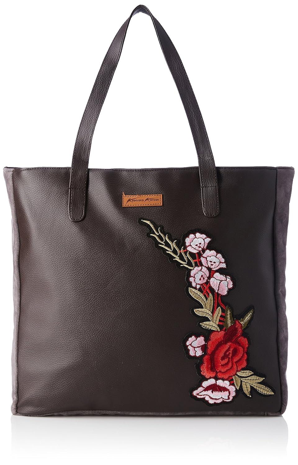 kanvas katha women's tote bag (dark grey) ()