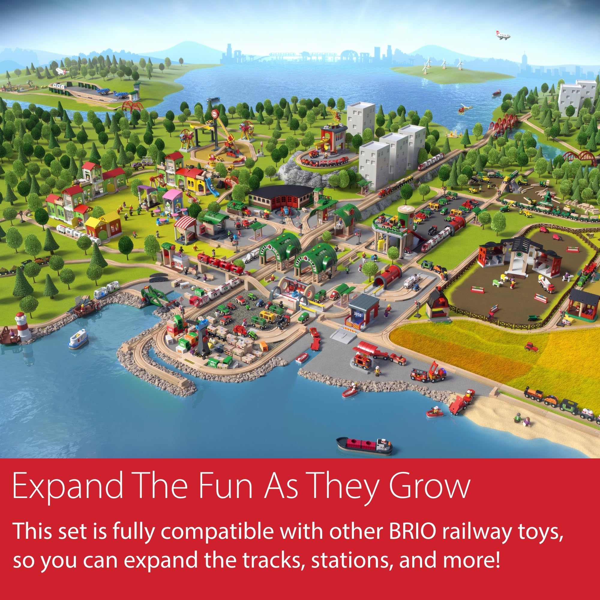 BRIO World Mighty Golden Action Locomotive - Battery Operated Toy Train for Wooden Track - Motorized Train with Lights & Sound - Works with All BRIO Sets - Exciting, Interactive Play - Ages 3 & Up