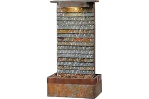 Kenroy Home 51023SLCOP Stave Indoor/Outdoor Table Fountain with Copper Finish, Rustic Style, 19" Height, 6" Width, 10" Depth
