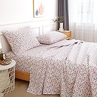 JSD 6 Piece Yellow Floral Print Sheet Set Queen Size, Soft Botanical ...