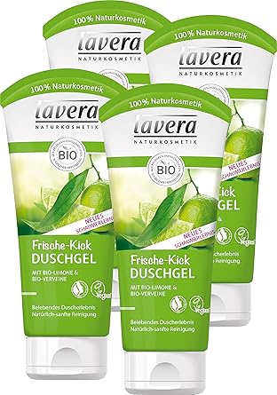 lavera Frische Kick Duschgel Bio Limone ? Belebt die Sinne ? Pflegedusche erfrischtes Hautgefühl ? vegan ? Bio Pflanzenwirkst