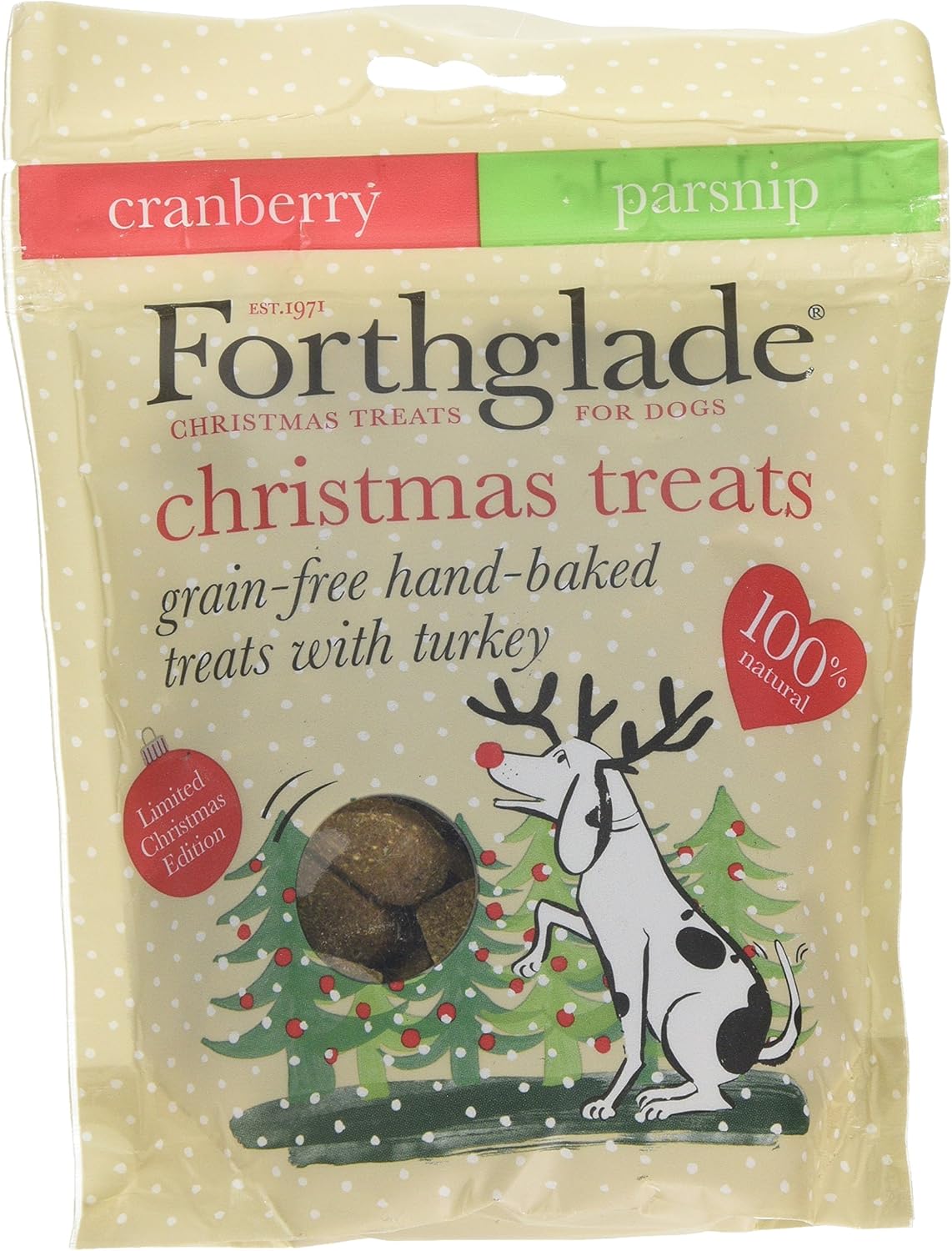 Forthglade Christmas Treats Grain Free Hand Baked Treats Turkey and