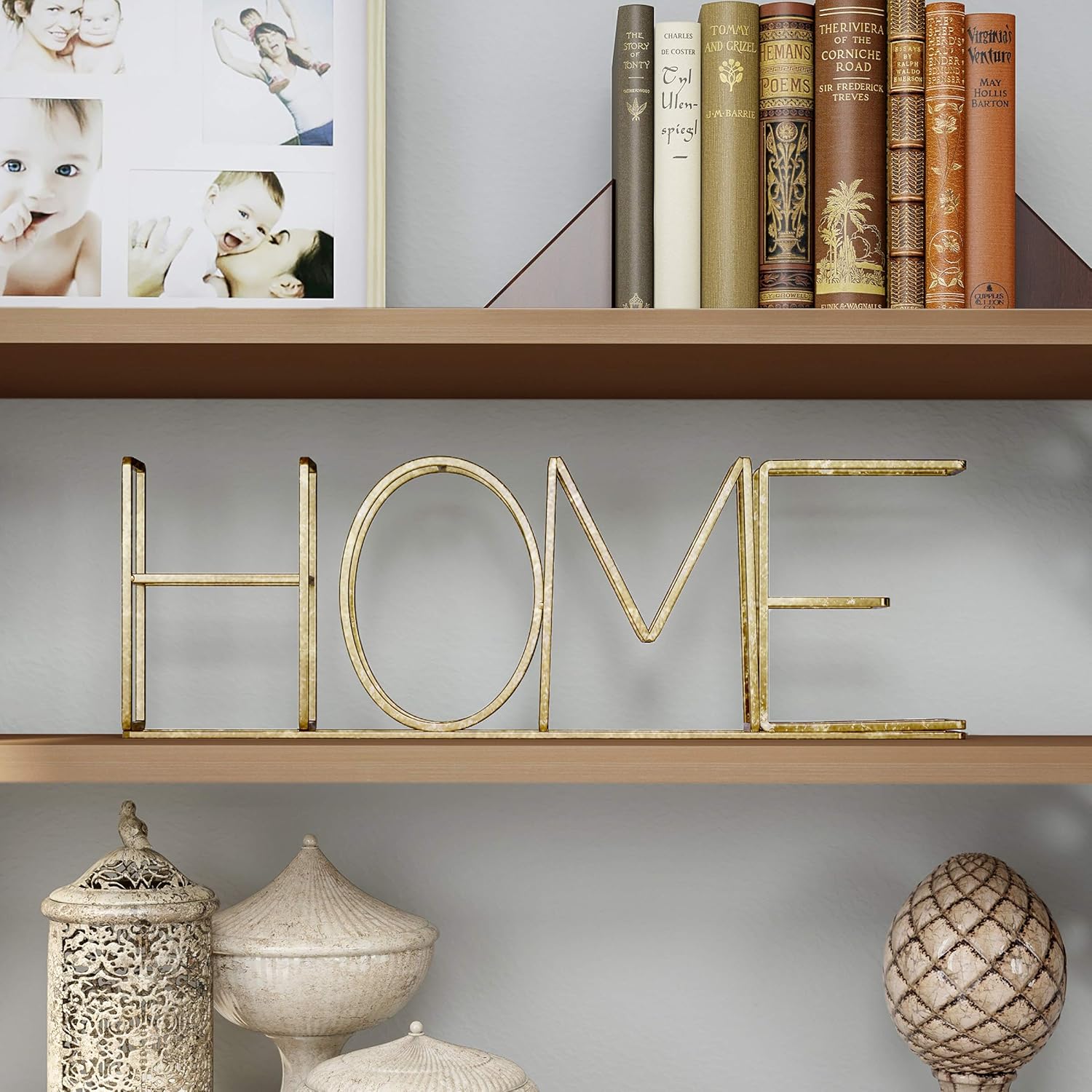 Lavish Home Cutout Free-Standing Table Top Sign-3D Home Word Art Accent Decor with Gold Metallic Finish-Modern, Classic, or Farmhouse Style: Home & Kitchen