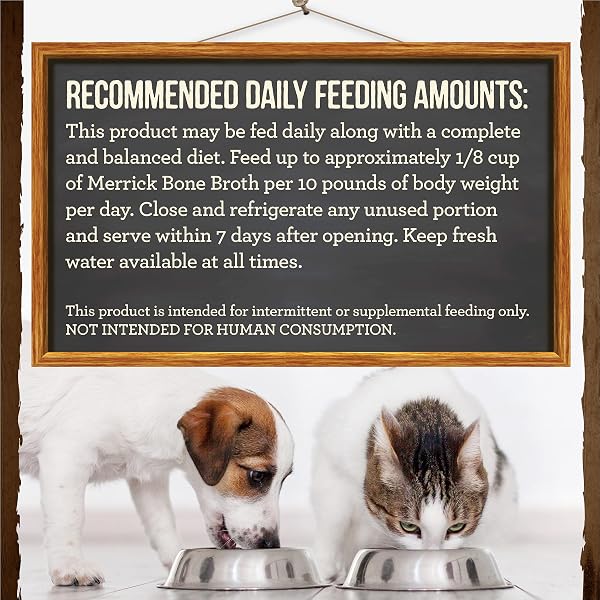 MERRICK GRAIN FREE BONE BROTH, PREMIUM HUMAN GRADE AND GLUTEN FREE DOG AND CAT FOOD TOPPER POUCHES, BEEF – 16 OZ. POUCH