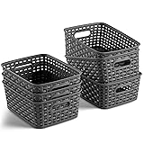 Set of 6 Plastic Storage Baskets - Small Pantry