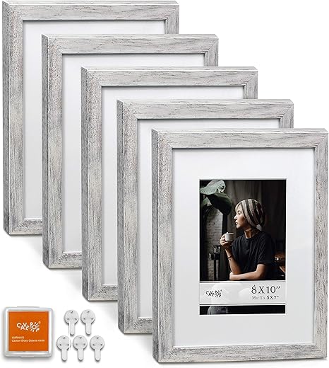 Amazon Com Cavepop 8x10 Rustic Grey Picture Frame With Mat Set Of 5 Made To Display 8x10 Without Mat 5x7 With Mat Large Wall Hanging Photo Frames Collage Picture Frame Sets Amazon Com Cavepop 8x10 Rustic Grey Picture Frame With Mat Set Of 5 Made To Display 8x10 Without Mat 5x7 With Mat Large Wall Hanging Photo Frames Collage Picture Frame Sets