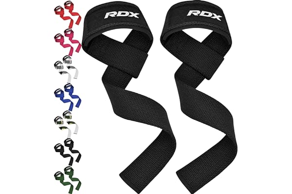 RDX Lifting Straps for Weightlifting –100% Cotton Heavy Duty Gym Wrist Strap with 5MM Neoprene Padding, 60CM Anti-Slip Hand G