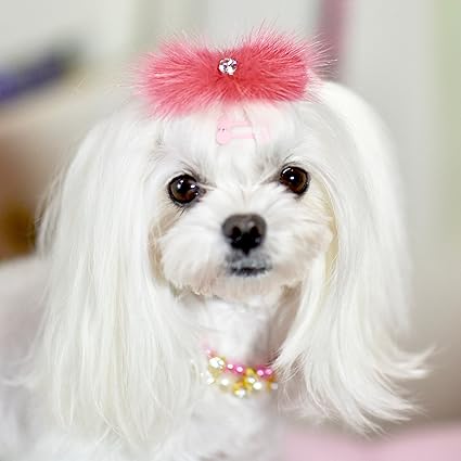 Amazon Com Hot Pinky Coral Mink And Crystal Fur Hair Clip For