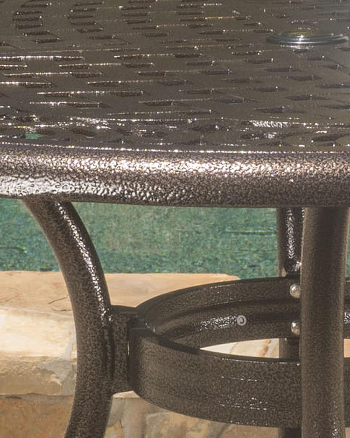 Christopher Knight Home Phoenix Cast Aluminum Round Table, Hammered Bronze : Garden & Outdoor