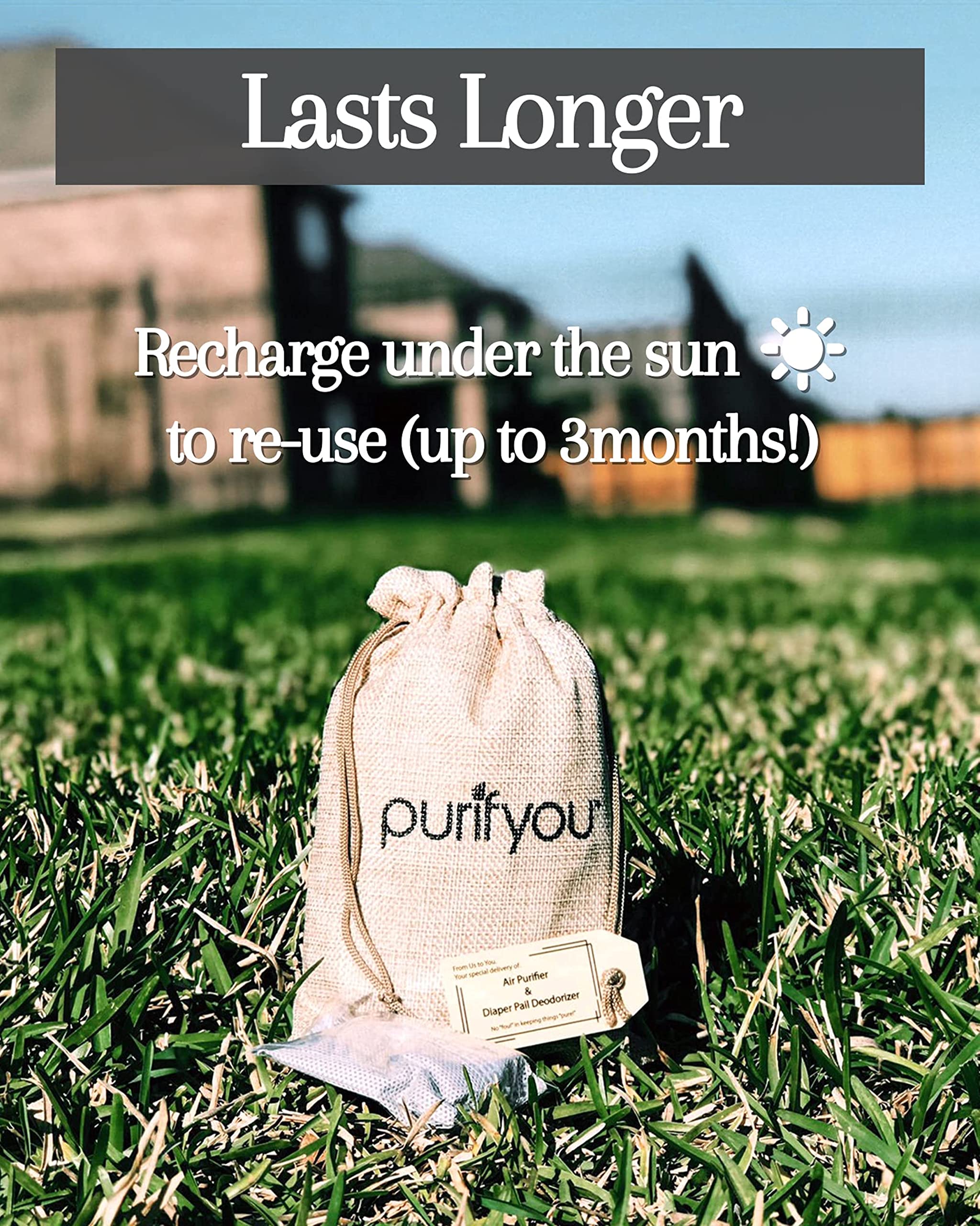 100% Natural Bamboo Charcoal Air Purifying Bag - Set of 12 Carbon Filters, Deodorizer Bags, Odor Absorber for Diaper Pail, Trash, Shoes, Closets, Cars, Fridge, Pets House, Kitchen, Home by purifyou