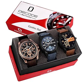 Combo of 3 Analogue Multicolor Dial Mens and Boys Watches-Combo of 3 Exclusive Watches