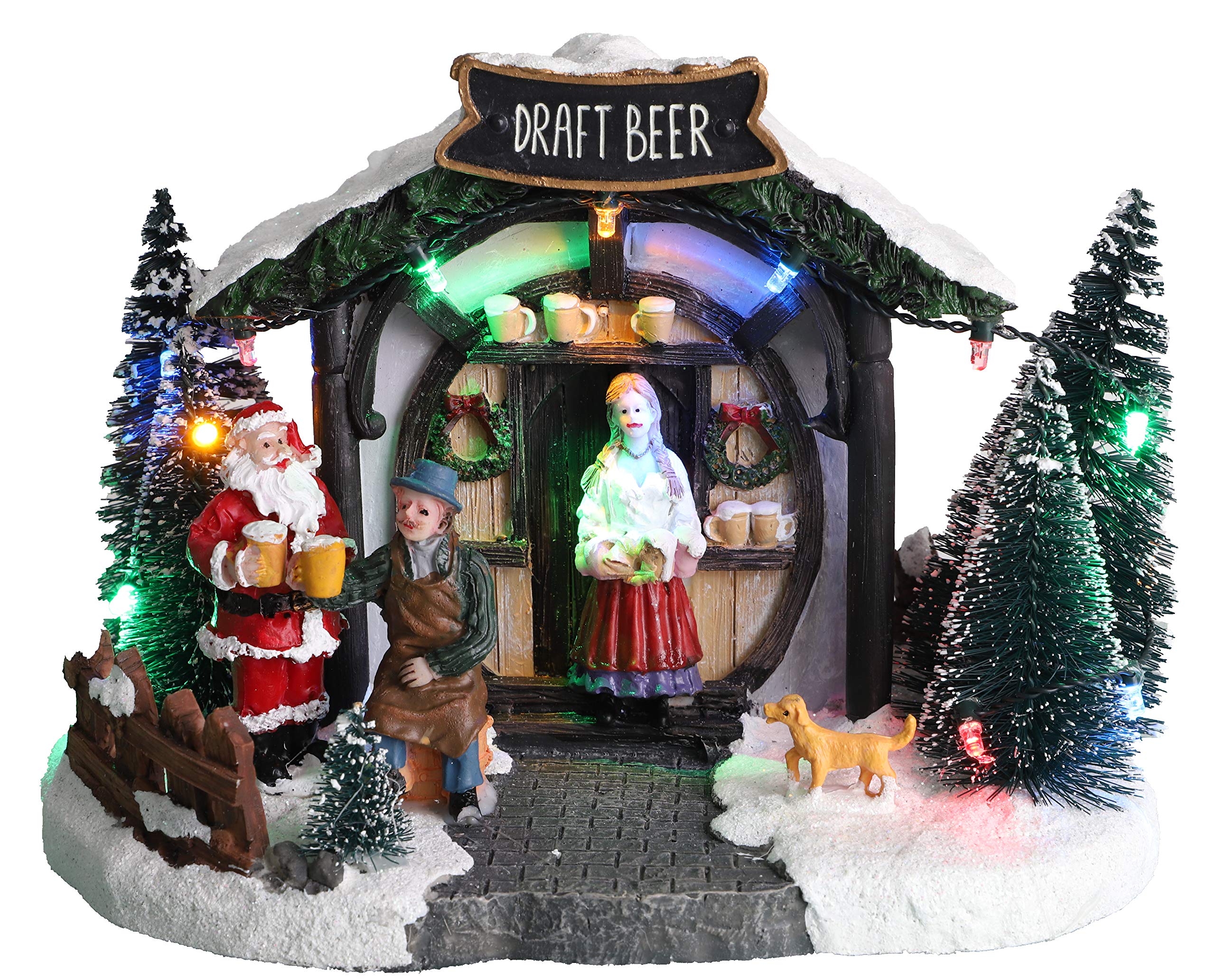 Christmas Concepts® LED Light Up Christmas Village Scene - 200mm (8") (Draft Beer Shop)