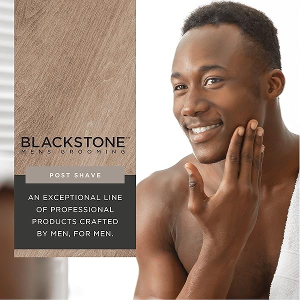 BLACKSTONE MEN’S GROOMING POST SHAVE MOISTURIZER WITH TEA TREE OIL, SHEA BUTTER, VITAMIN E, & ALOE | SOOTHING COOLING BALM | & PARABEN FREE | SANDALWOOD (6 OZ)